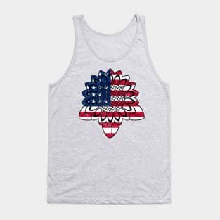 Happy Independence Day Stars&Stripes Sunflower American Flag T SHirt Tank Top